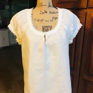 White, linen top